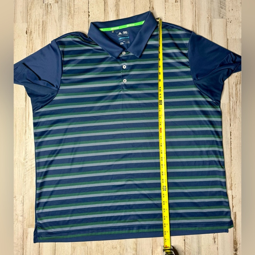 Adidas Climalite Golf Performance Polo Shirt Mens 2XL Blue Short Sleeve - Picture 6 of 9